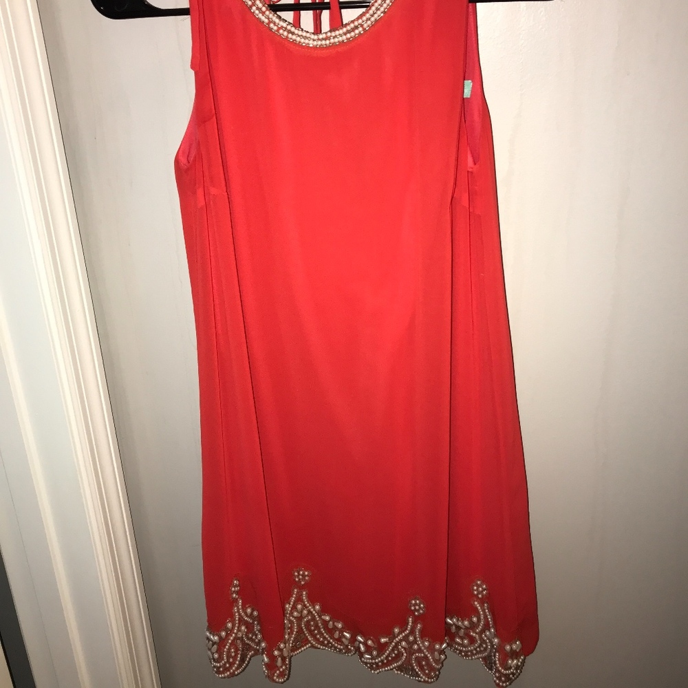 orange red dress